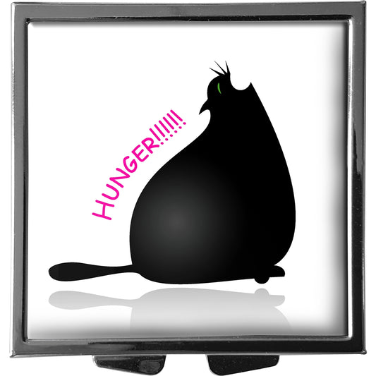 metALUm XXL Pillendose quadratisch 4 Fächer Katze #0003