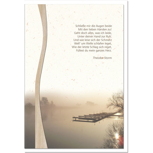 Trauerkarte ABSCHIED -Steg im Nebel - metALUm #01547