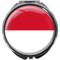 metALUm Pillendose mit Spiegel rund Metall 3 Fächer FLAGGE INDONESIEN #0104