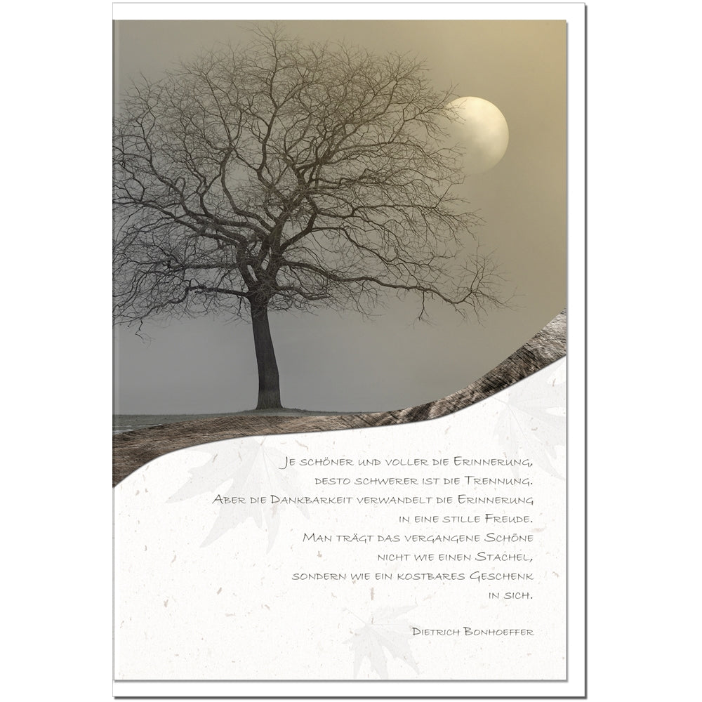Trauerkarte ERINNERUNG - Baum im Mondlicht - metALUm # 3300020