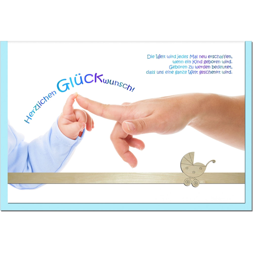 metALUm Karte zur Geburt eines Jungen HÄNDE - 1205008S