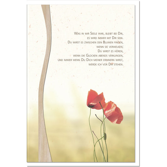 Trauerkarten XXL/Mohn