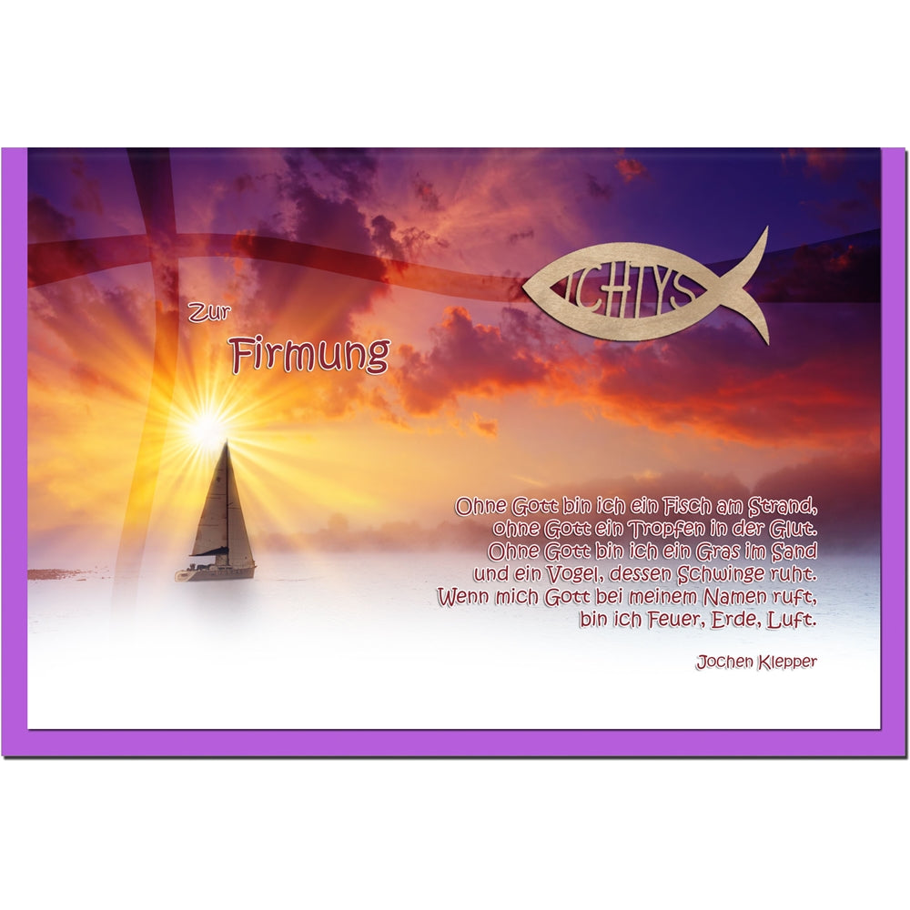metALUm Karte zur Firmung SEGELBOOT - 1212055F