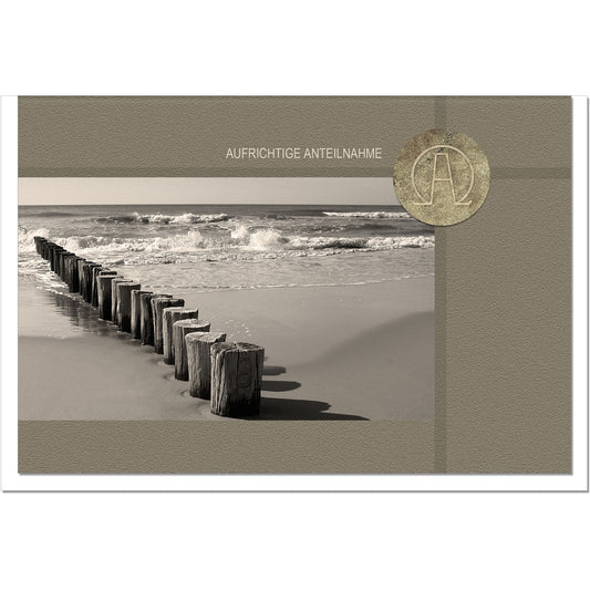 Trauerkarte Beileidskarte Kondolenzkarte Anteilnahme Abschied Meeresstrand