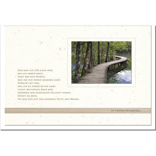 Trauerkarte ERINNERUNG - Brücke - metALUm #00562