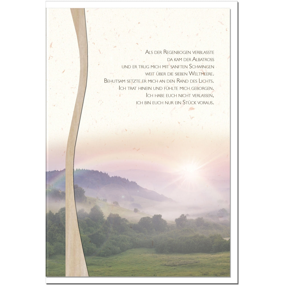 Trauerkarte GEBORGEN - Regenbogen - metALUm #01413