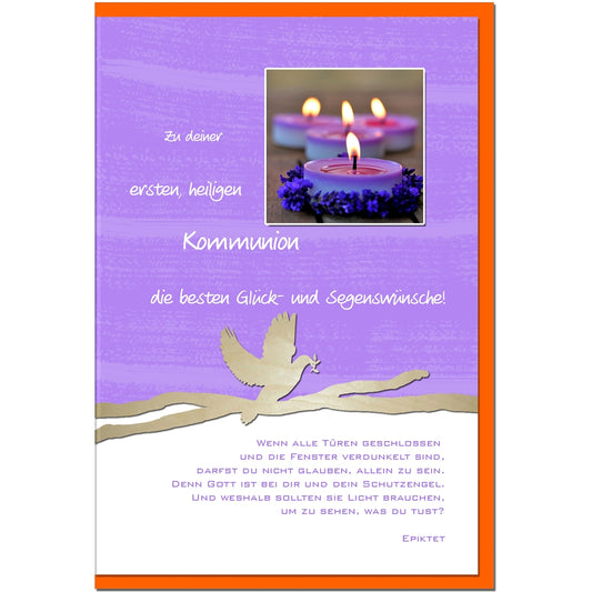 metALUm Karte zur Kommunion KERZEN - 1211005S