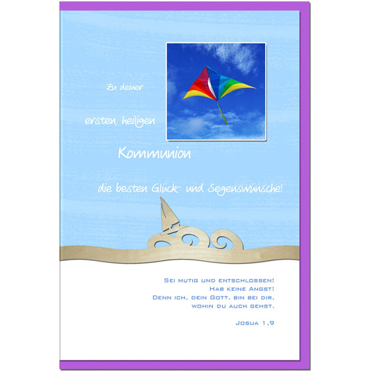 metALUm Karte zur Kommunion DRACHE - 1211002S