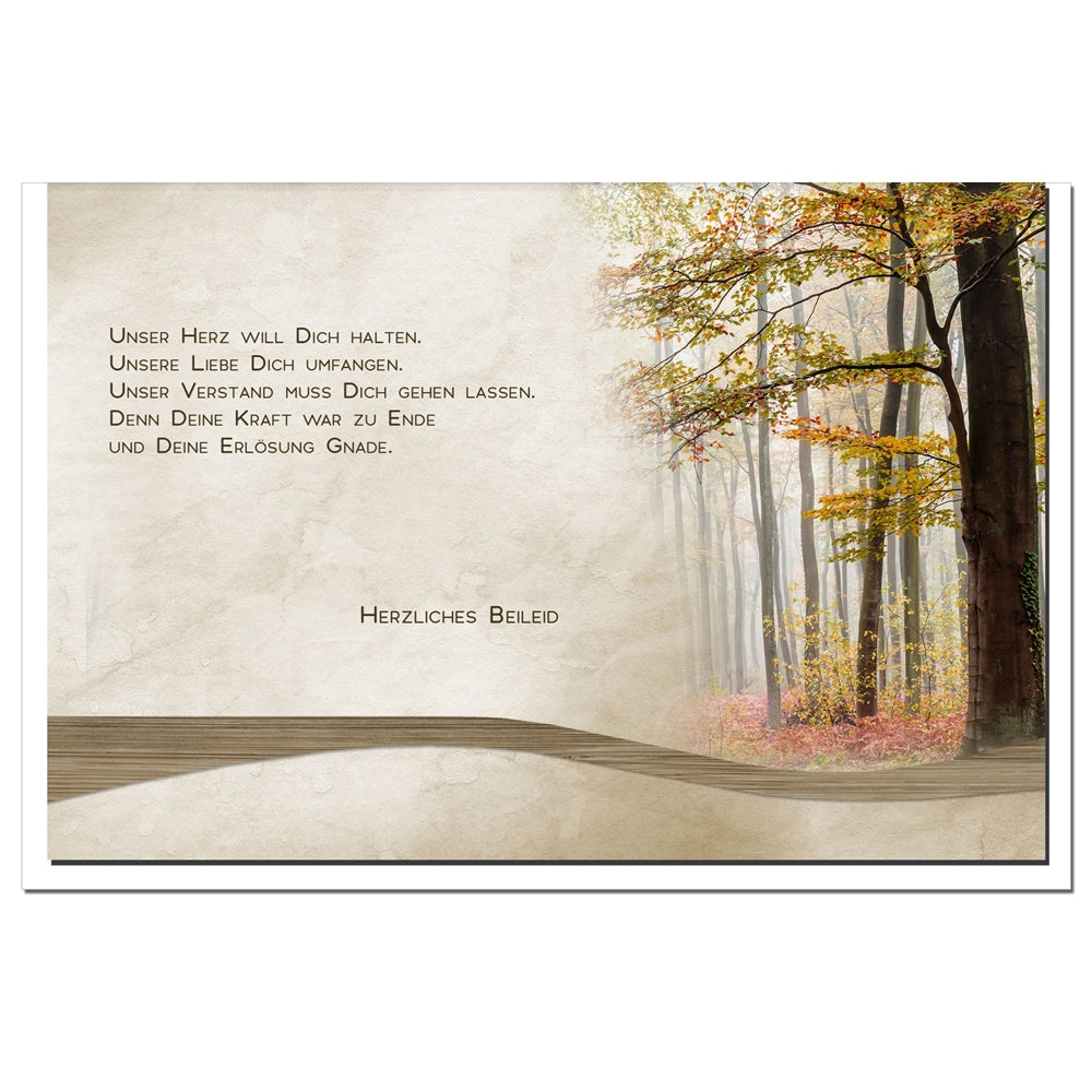 Trauerkarte ERLÖSUNG - Wald im Nebel - metALUm # 1201094