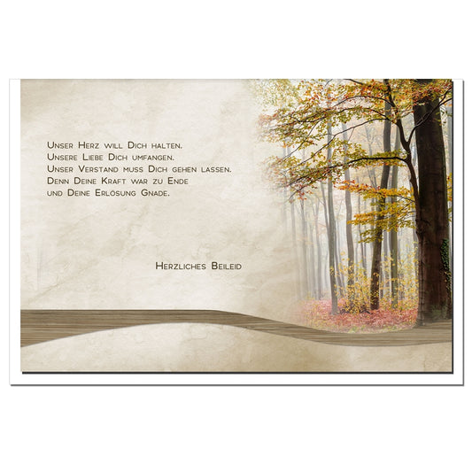 Trauerkarte ERLÖSUNG - Wald im Nebel - metALUm # 1201094