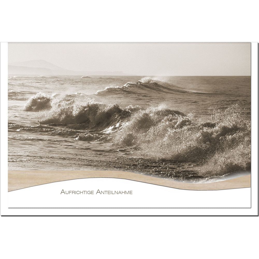 Trauerkarte ABSCHIED -Brandung - metALUm #01526