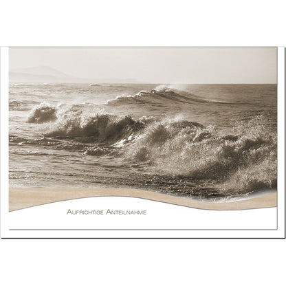 Trauerkarte ABSCHIED -Brandung - metALUm #01526