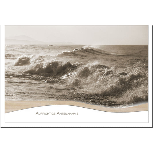 Trauerkarte ABSCHIED -Brandung - metALUm #01526