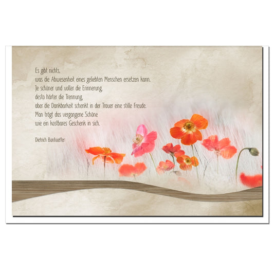 Trauerkarte ERINNERUNG - Mohn - metALUm # 1201090