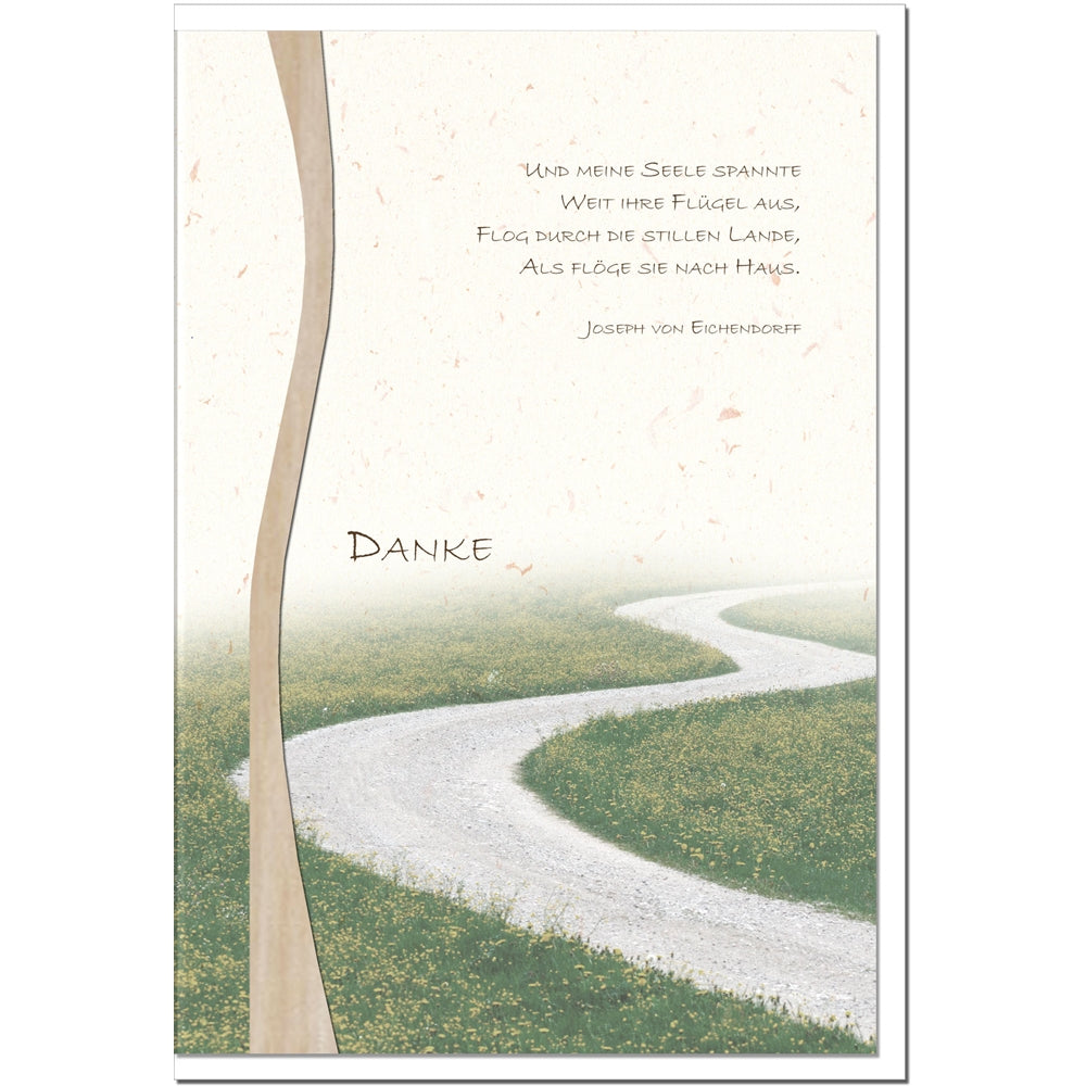 Trauer Danksagungskarten Motiv Dein Weg im 5er Set mit weißen Umschlägen