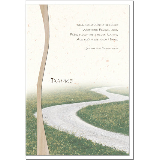 Trauer Danksagungskarten Motiv Dein Weg im 5er Set mit weißen Umschlägen