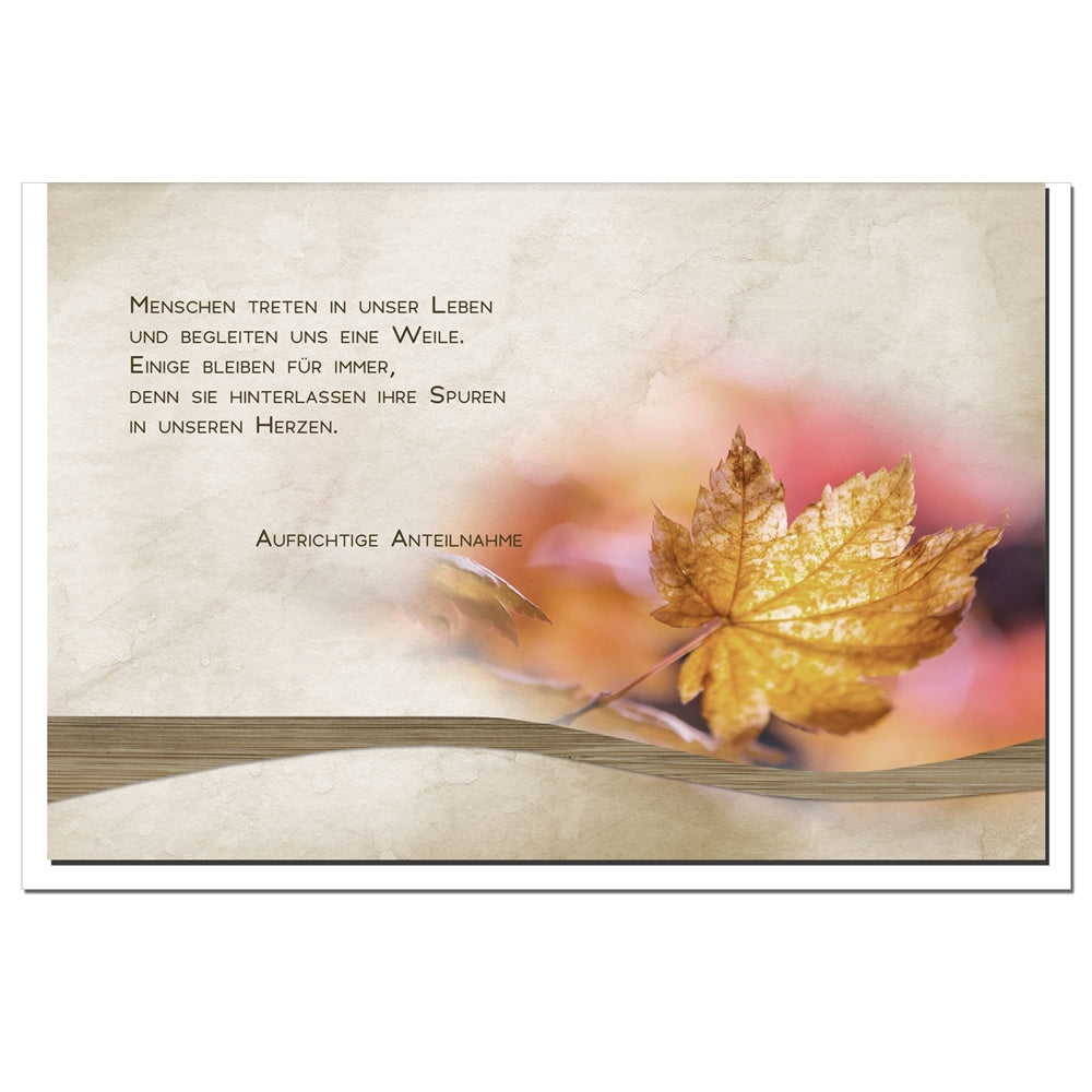Trauerkarte GEDENKEN - Blatt - metALUm # 1201092