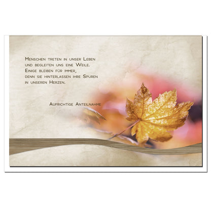 Trauerkarte GEDENKEN - Blatt - metALUm # 1201092