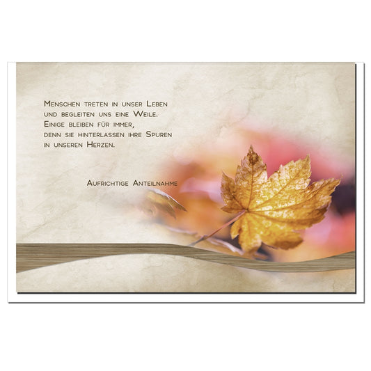Trauerkarte GEDENKEN - Blatt - metALUm # 1201092