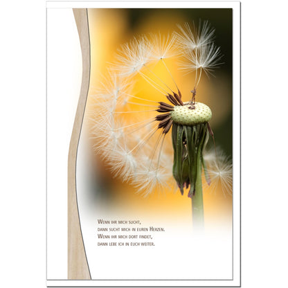 Trauerkarte PUSTEBLUME - Erinnerung - metALUm #01343