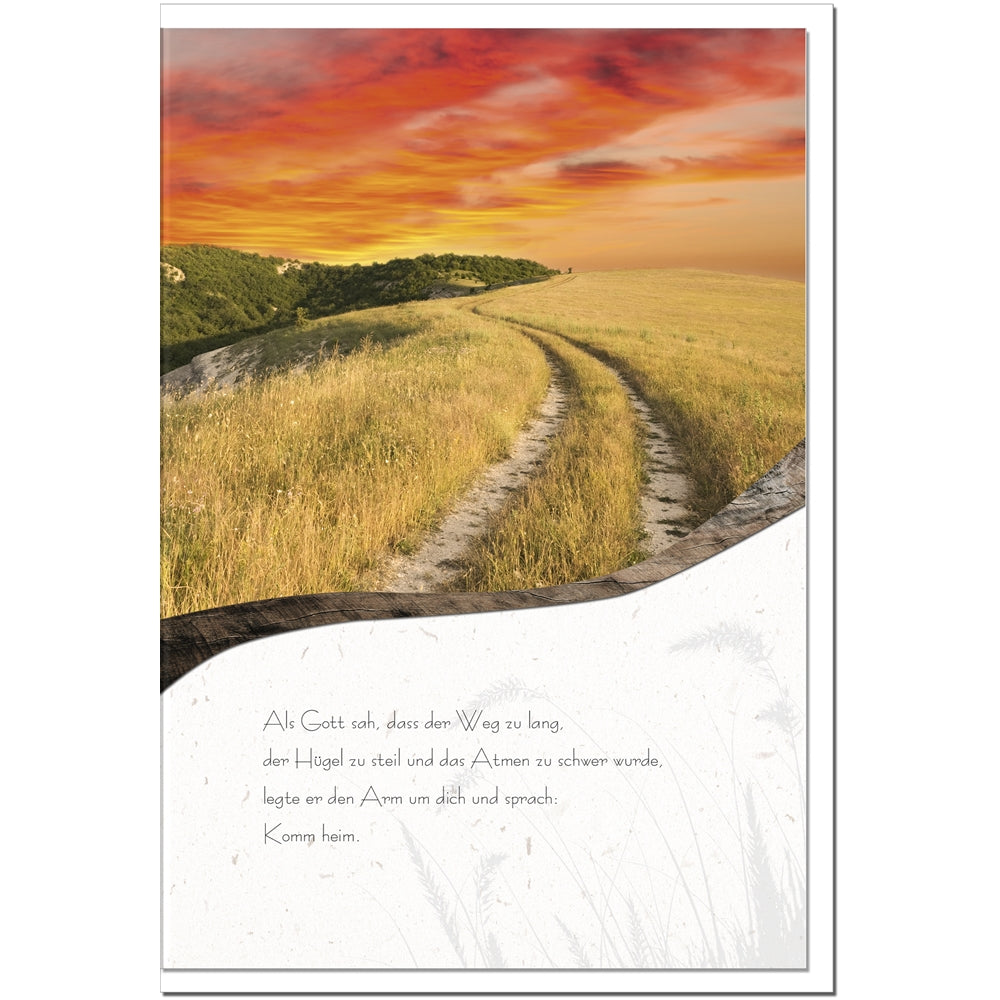 Trauerkarte ERLÖSUNG - Weg im Sonnenuntergang - metALUm # 3300021