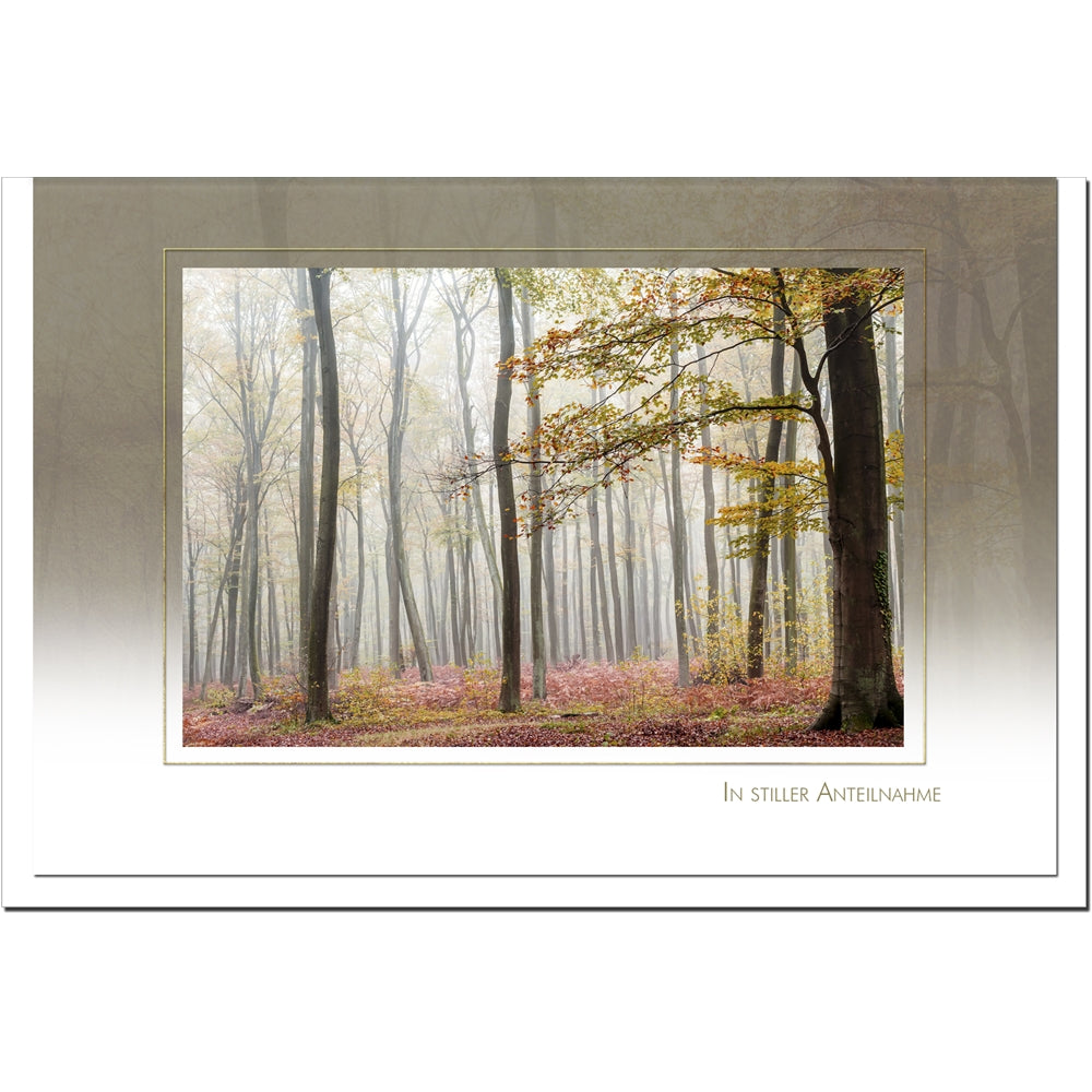 Trauerkarte ABSCHIED - Wald im Nebel - metALUm # 3300030