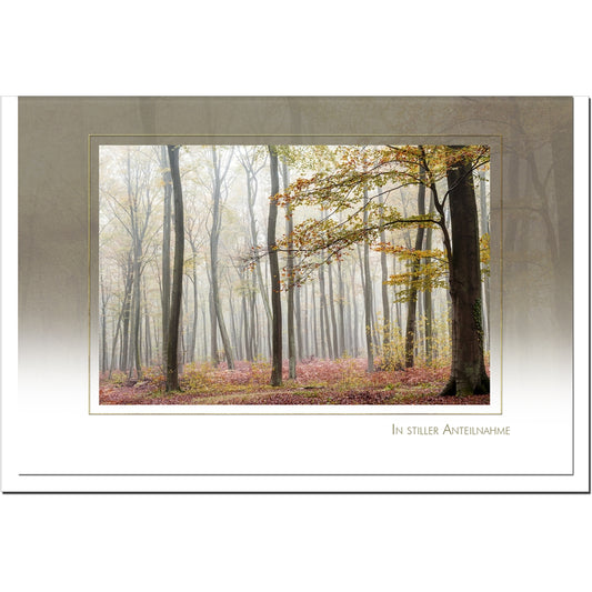 Trauerkarte ABSCHIED - Wald im Nebel - metALUm # 3300030