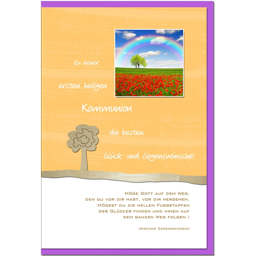 metALUm Karte zur Kommunion REGENBOGEN - 1211001S