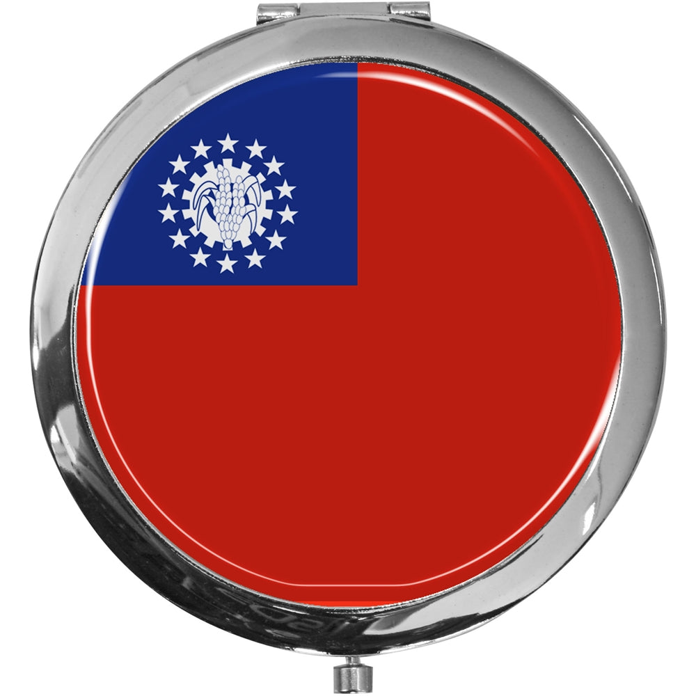 metALUm Taschenspiegel FLAGGE MYANMAR mit 2 - facher Vergrößerung #77217B