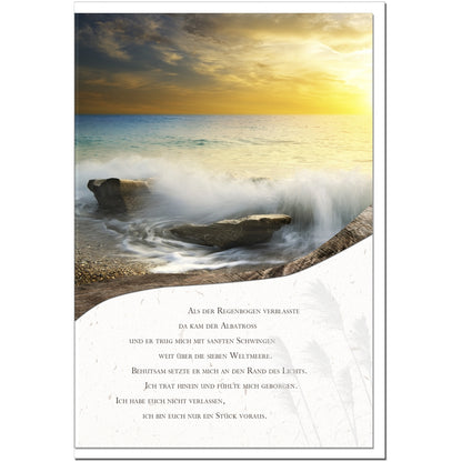 Trauerkarte WIEDERSEHEN - Brandung - metALUm # 3300017