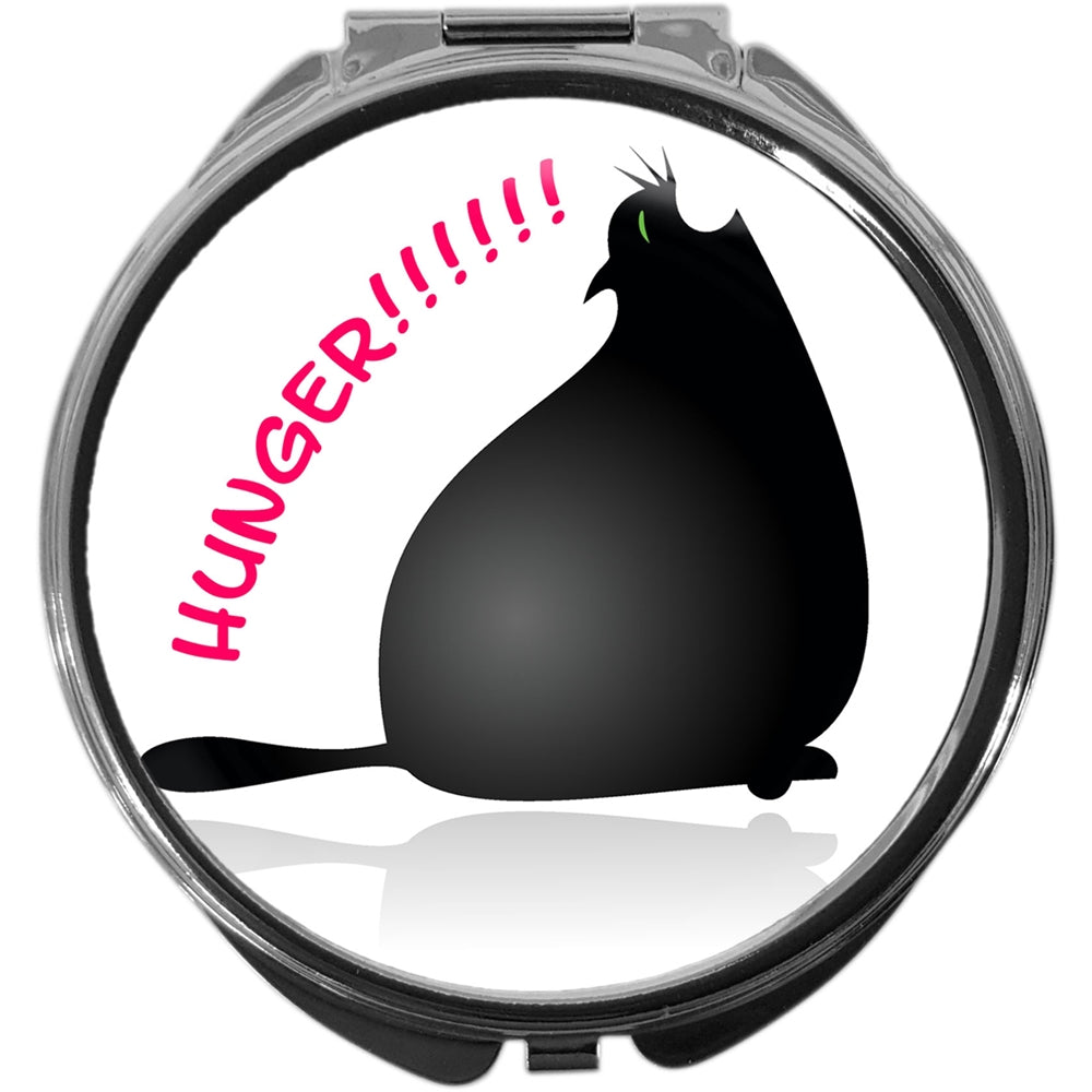 metALUm Pillendose mit Spiegel rund Metall 3 Fächer KATZE #1187