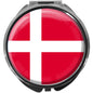 metALUm Pillendose mit Spiegel rund Metall 3 Fächer FLAGGE DÄNEMARK #0001