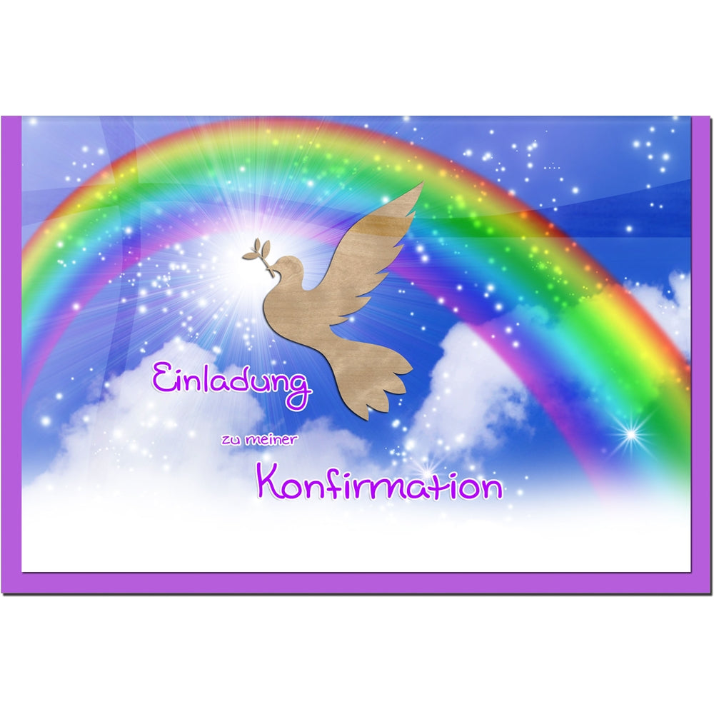 metALUm Einladungskarten KONFIRMATION - Regenbogen