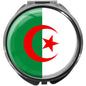 metALUm Pillendose mit Spiegel rund Metall 3 Fächer FLAGGE ALGERINE #0113