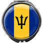 metALUm Pillendose mit Spiegel rund Metall 3 Fächer FLAGGE BARBADOS #0013