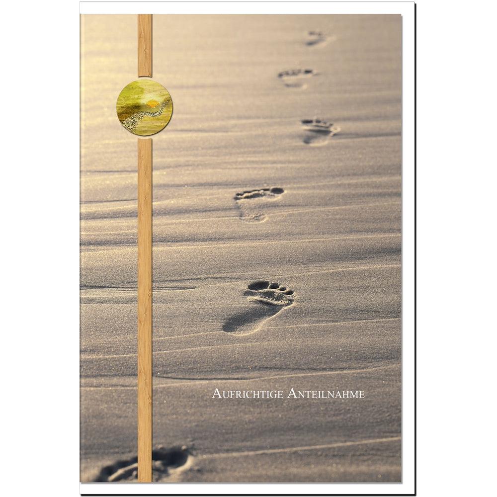 Trauerkarte Beileidskarte Kondolenzkarte Anteilnahme Dein Weg Spuren im Sand