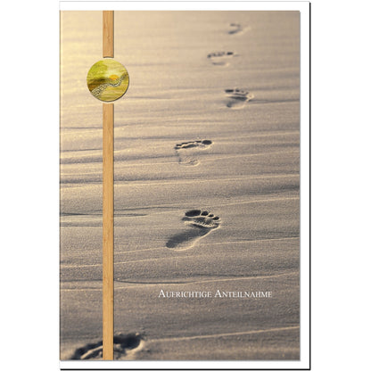 Trauerkarte Beileidskarte Kondolenzkarte Anteilnahme Dein Weg Spuren im Sand