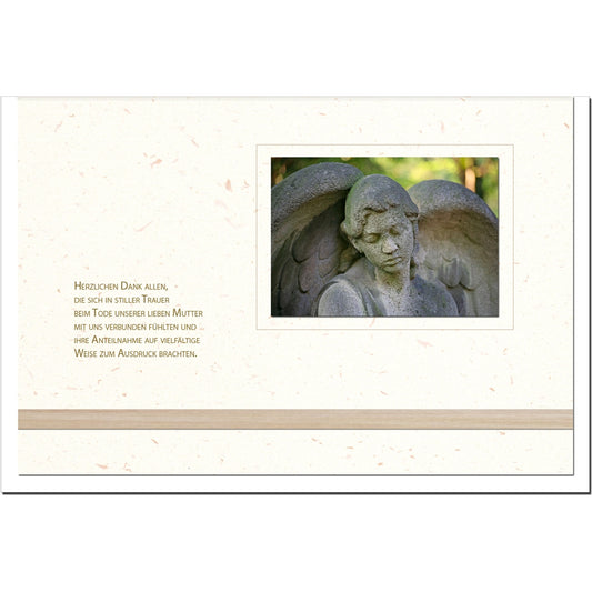 Trauer Danksagungskarten Motiv Engel 5er Set mit weißen Umschlägen