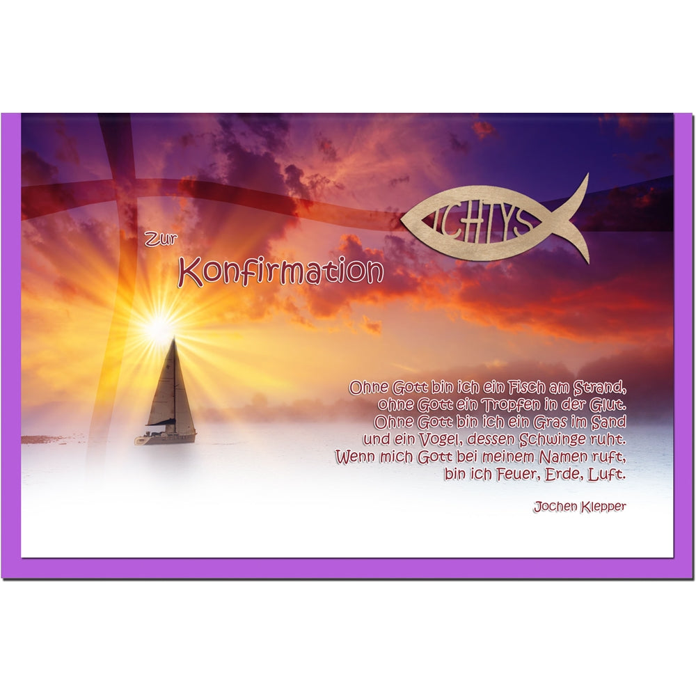 metALUm Karte zur Konfirmation SEGELBOOT - 1212055