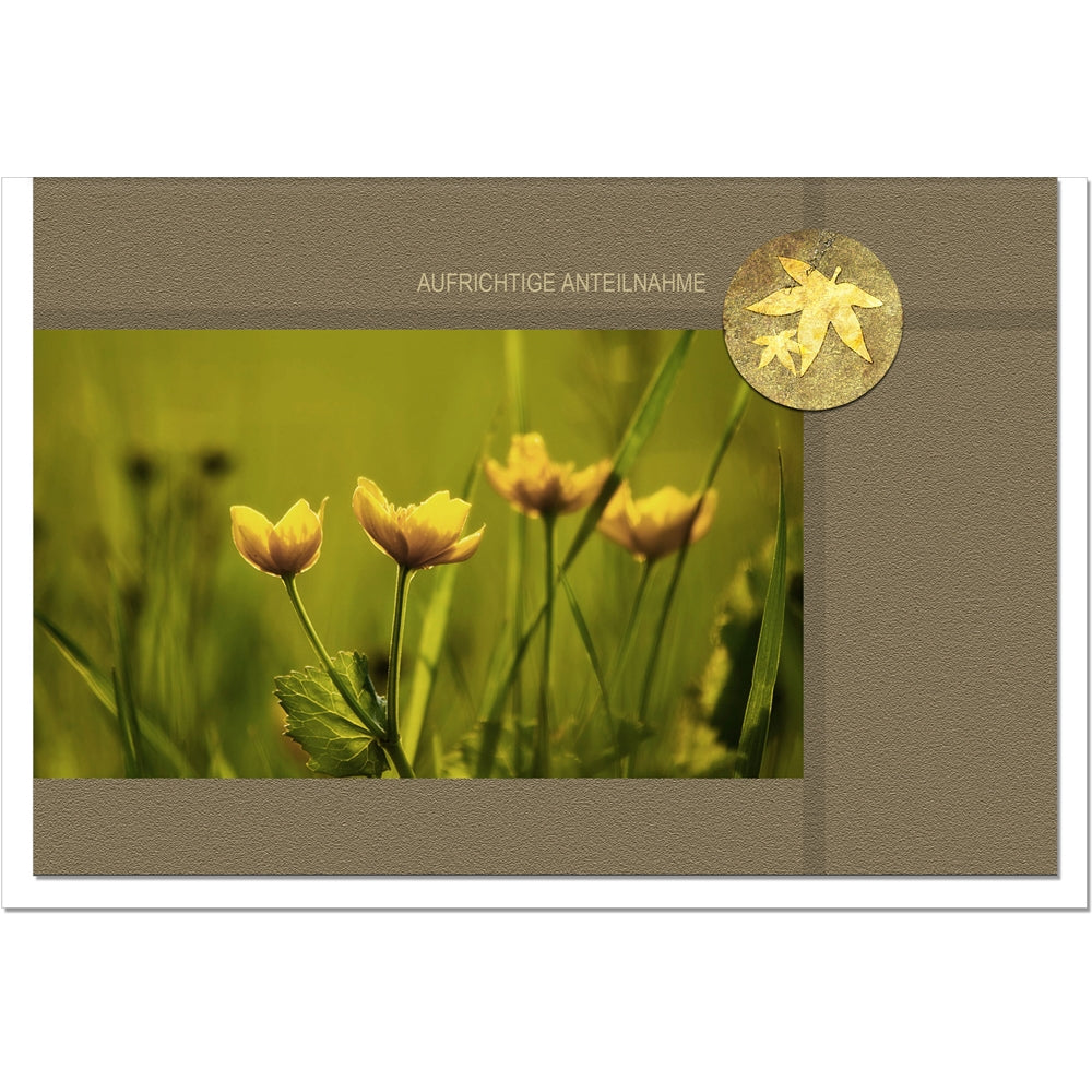 Trauerkarte Beileidskarte Kondolenzkarte Anteilnahme Abendstimmung Blumen