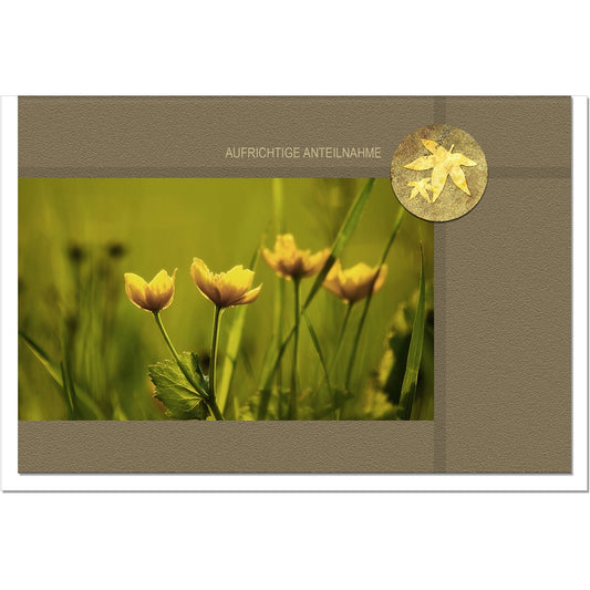 Trauerkarte Beileidskarte Kondolenzkarte Anteilnahme Abendstimmung Blumen