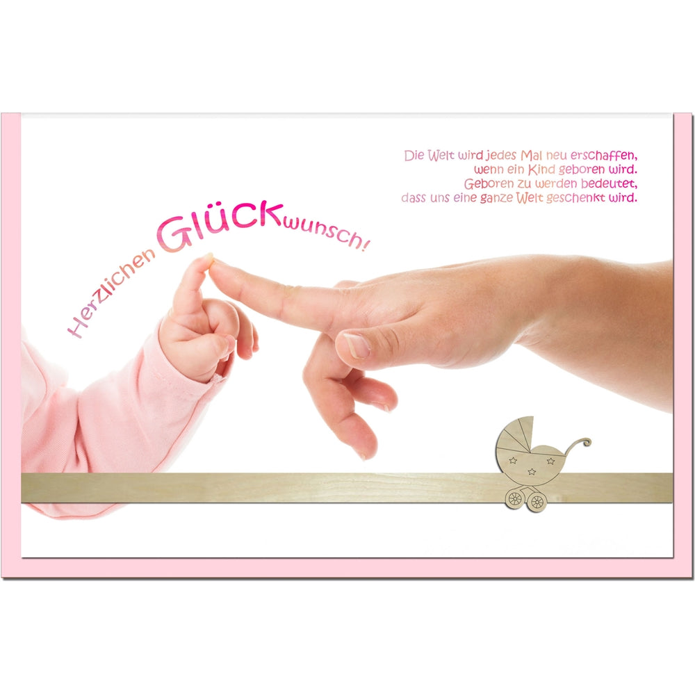 metALUm Karte zur Geburt eines Mädchens HÄNDE - 1205007S