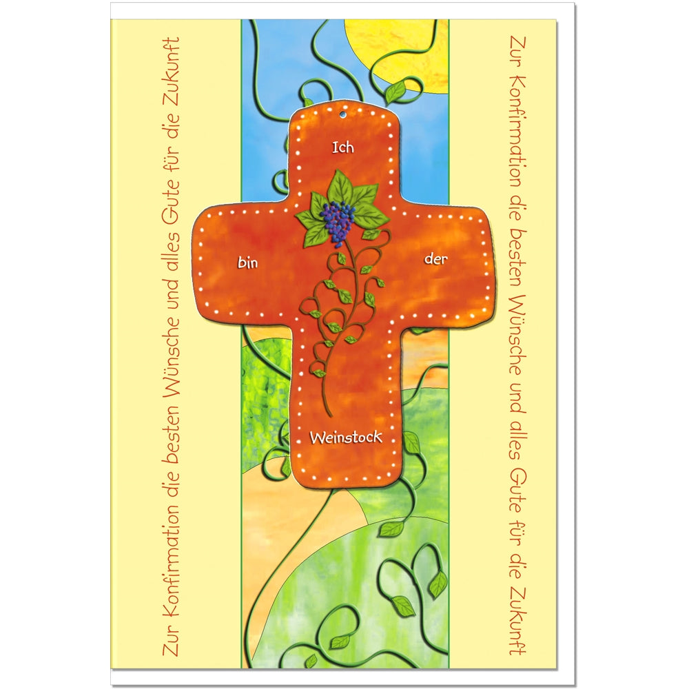 metALUm Karte zur Konfirmation WEINSTOCK - KONF002S