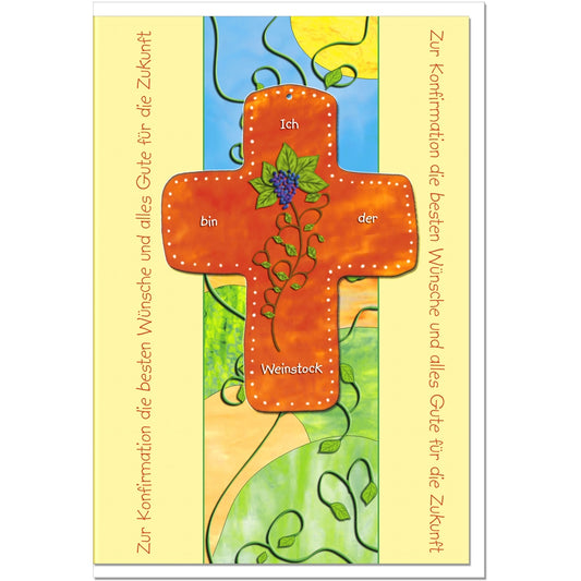 metALUm Karte zur Konfirmation WEINSTOCK - KONF002S