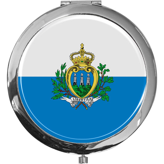 metALUm Taschenspiegel FLAGGE SAN MARINO mit 2 - facher Vergrößerung #77221B
