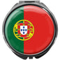 metALUm Pillendose mit Spiegel rund Metall 3 Fächer FLAGGE PORTUGAL #0043