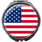 metALUm Pillendose mit Spiegel rund Metall 3 Fächer FLAGGE USA #0020