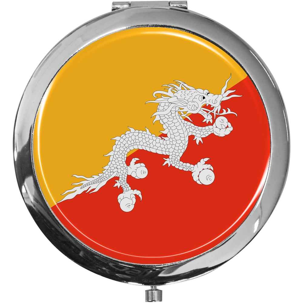 metALUm Taschenspiegel FLAGGE BUTHAN mit 2 - facher Vergrößerung #77216B