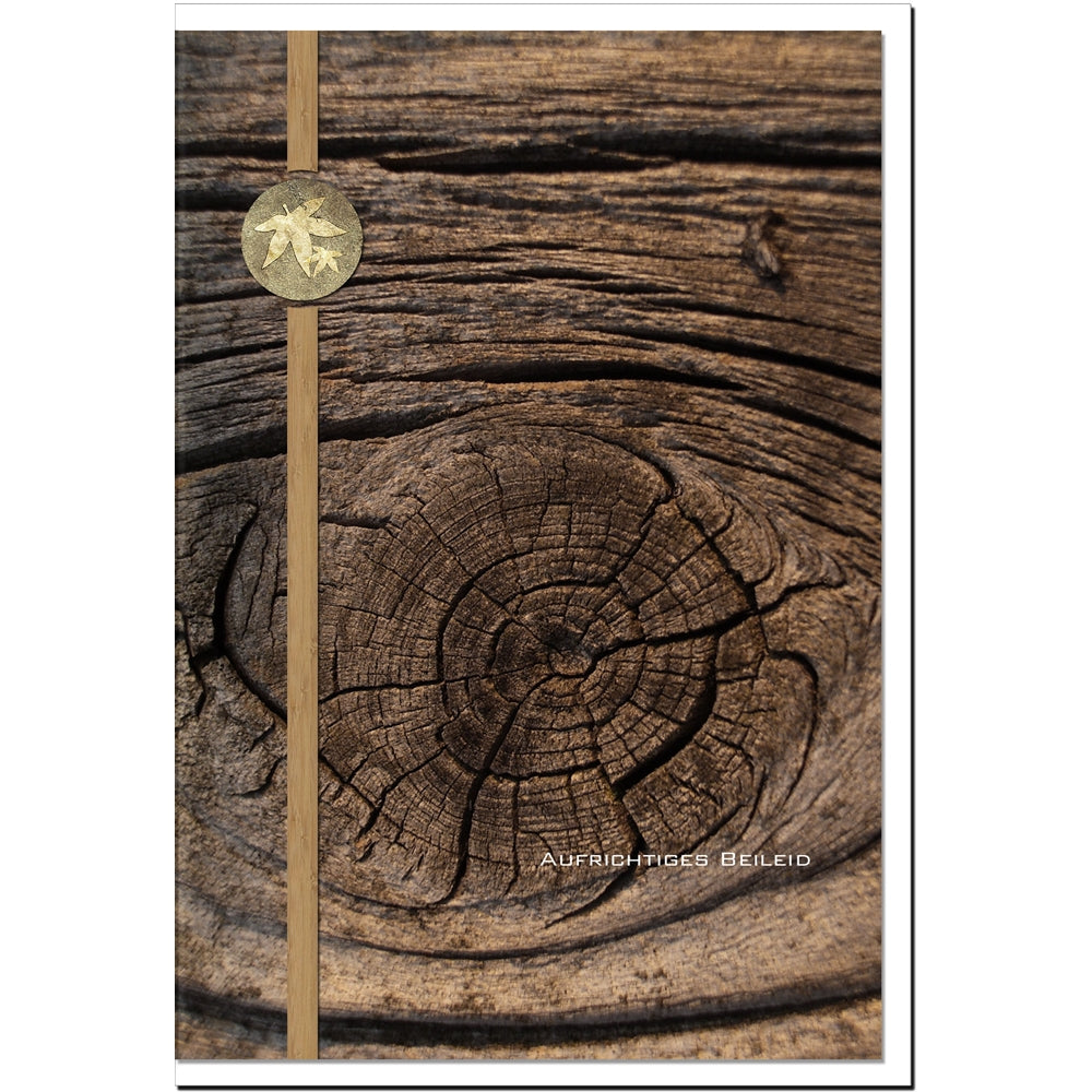 Trauerkarte Beileidskarte Kondolenzkarte Anteilnahme Abschied Jahresringe Baum