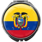 metALUm Pillendose mit Spiegel rund Metall 3 Fächer FLAGGE ECUADOR #0080